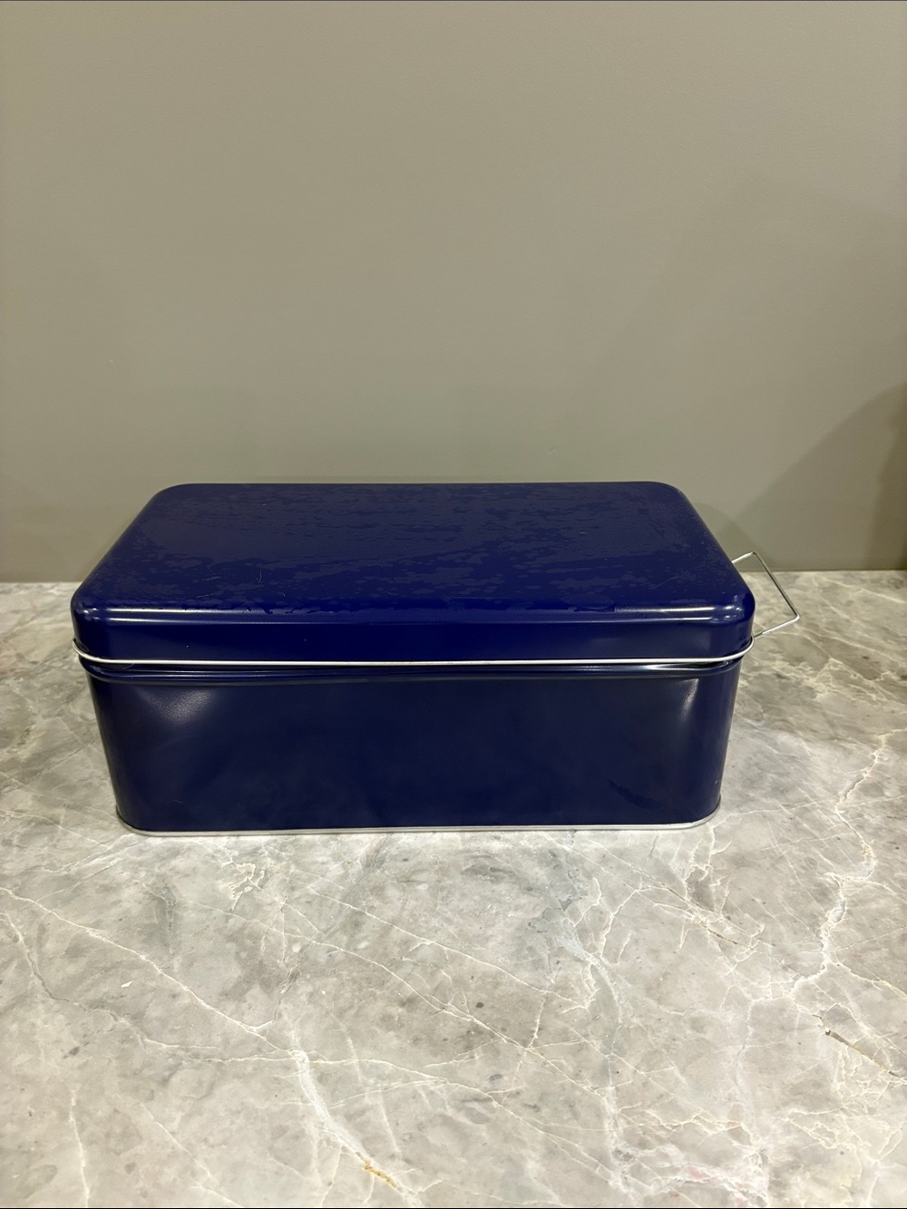 IKEA Blue Metal Storage Tin